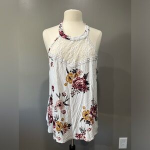 Torrid super‎ soft knit lace floral sleeveless shirt